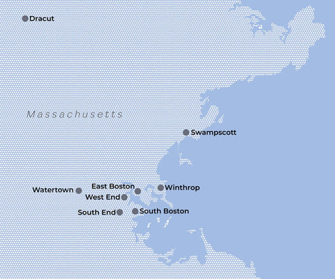 AP Dental Offices Map Massachusetts  Boston Watertown Dracut Swampscott Winthrop